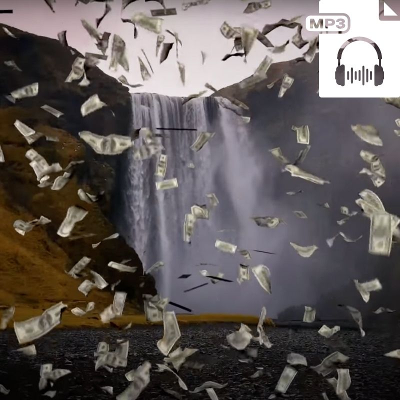 Money Waterfall + Rain & Music: Subliminal Messages MP3 (One Hour)